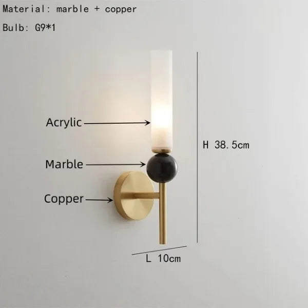suspension en marbre et cuivre pour éclairage intérieur moderne - vue 10 sur 16
