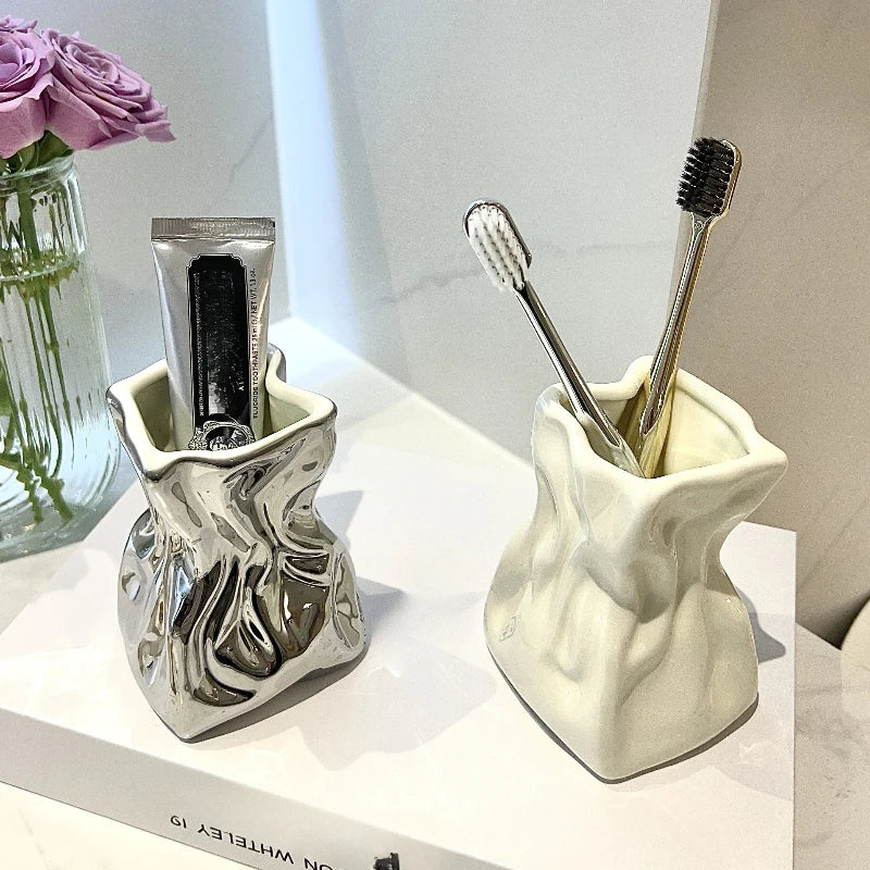organisateur de salle de bain pour brosse à dents et maquillage