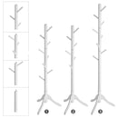 VASAGLE Standing Coat Rack, Solid Wood Coat Rack, Tree-Shaped Coat Rack with 8 Hooks, 3 Height Options, for Clothes, Hats, Bags