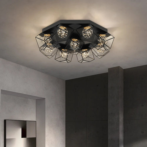 Luxuriöser nordischer Rubik's Cube Kronleuchter mit Sternendesign für das Wohnzimmer - vue 4 sur 10