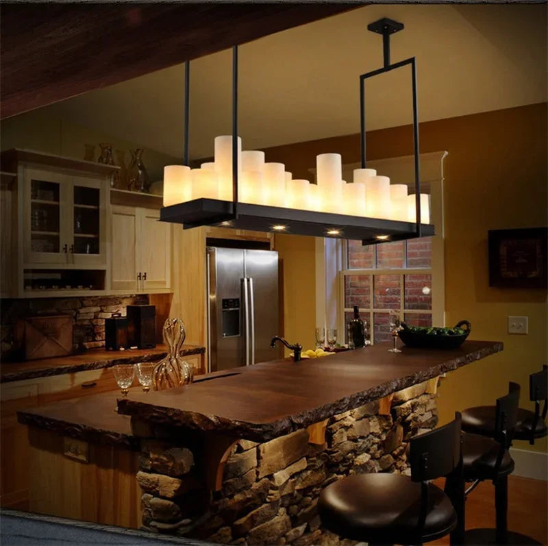 lustre à led moderne en verre pour décoration intérieure - vue 5 sur 6