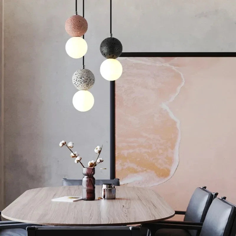 suspension moderne en terrazzo design nordique pour décoration intérieure - vue 3 sur 9
