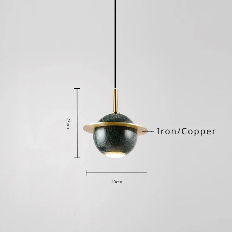 lustre circulaire en marbre naturel style nordique pour bars et restaurants - vue 9 sur 9