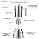 Cafetière italienne induction acier inoxydable easyworkz diego