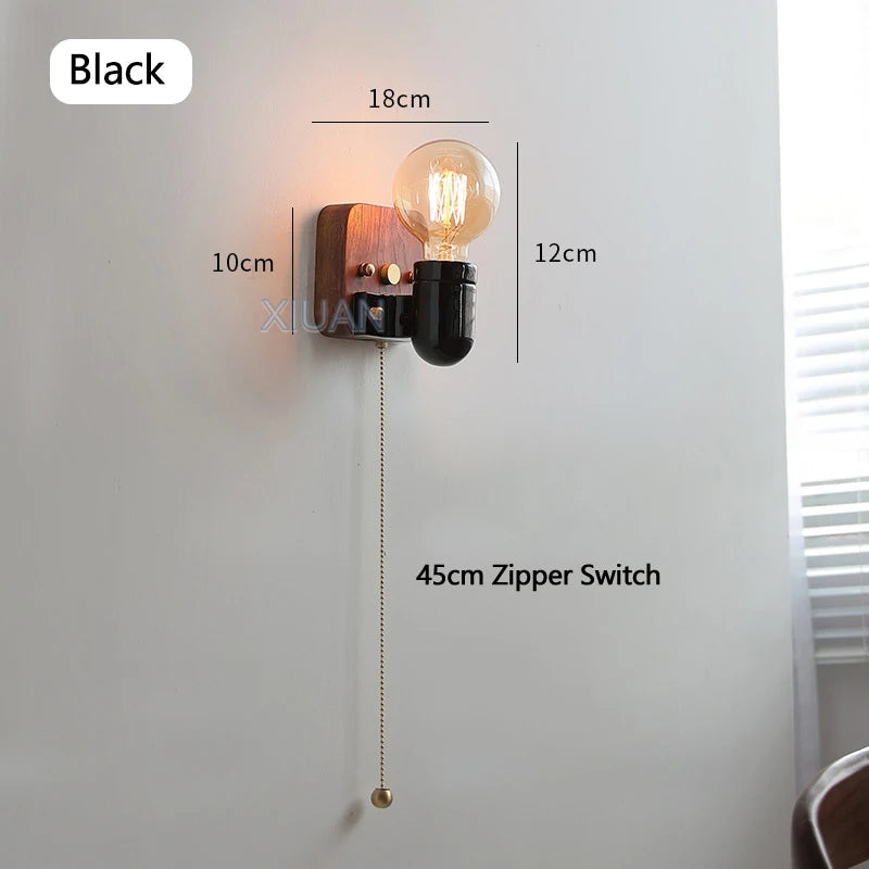 Vintage Industrielle Wandleuchte aus Keramik mit LED für Dekoration
