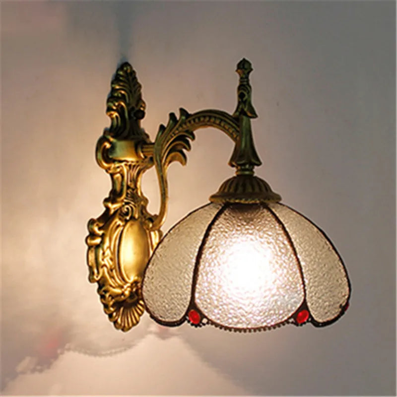 applique murale baroque en verre teinté à fleurs turques - vue 4 sur 18