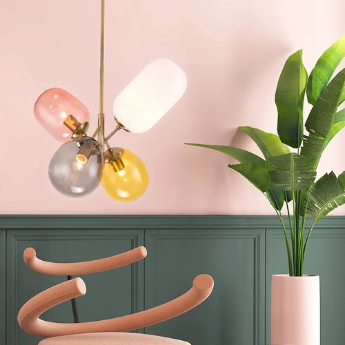 lustre moderne en verre pour chambre d'enfant décorative