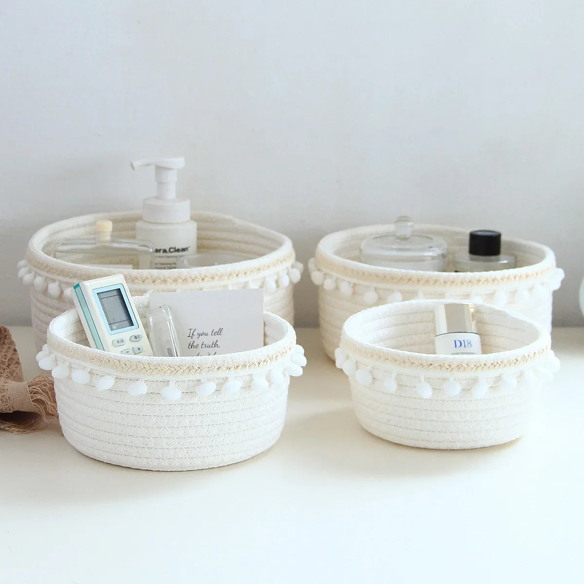 panier de rangement tissé polyvalent pour jouets et accessoires - vue 6 sur 9