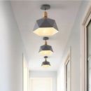plafonnier moderne à leds en bois et métal coloré