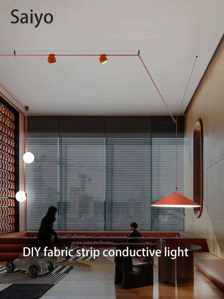 lampe led en tissu tricoté bande lumineuse pour loft - vue 3 sur 28