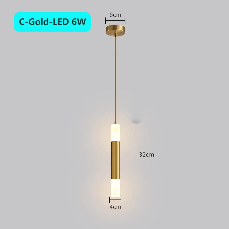 suspension moderne à tube long en led pour décoration intérieure luxe