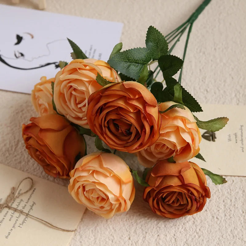 bouquet de roses artificielles en soie pour décoration élégante - vue 6 sur 17