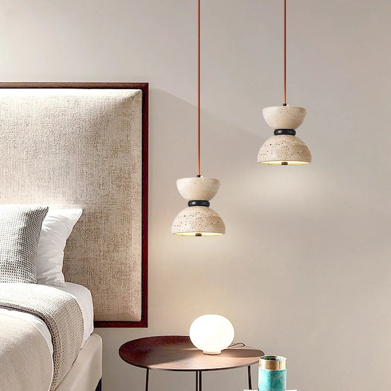 lustre design en pierre naturelle pour décoration intérieure - vue 4 sur 7