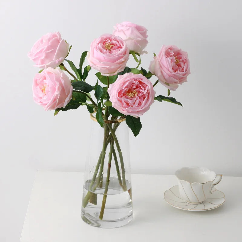rose de thé artificielle en latex pour décoration et événements - vue 5 sur 11