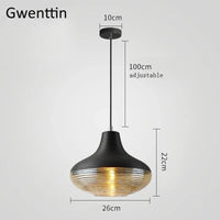 Vintage-Pendelleuchter aus gestreiftem Glas für die Innendekoration