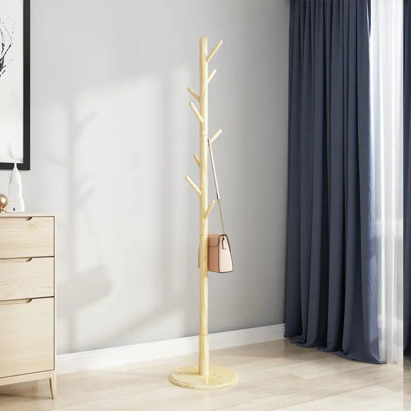 porte-manteau vertical en bois massif pour vêtements et accessoires - vue 7 sur 14