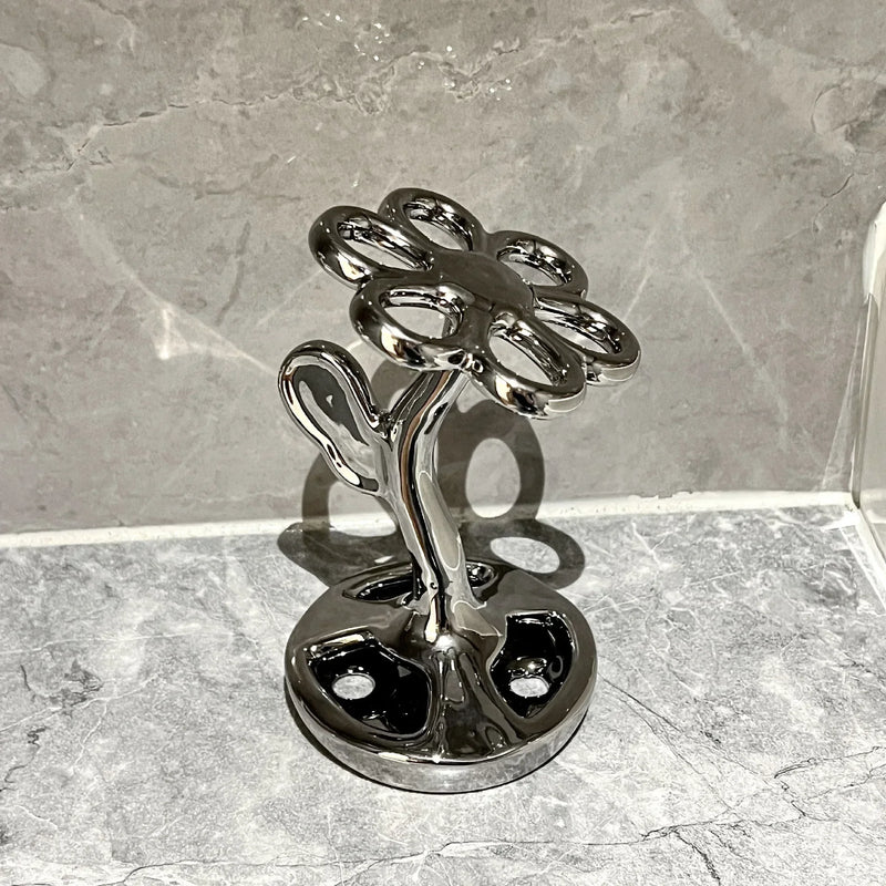 support de rangement élégant pour brosses et maquillage