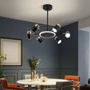 Kronleuchter LED drehbar aus Metall mit 3-stufiger Dimmung