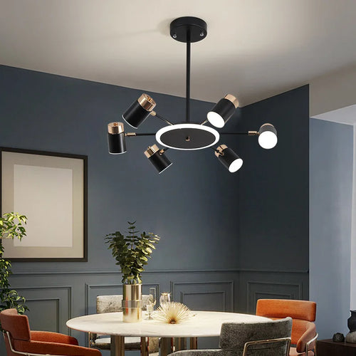 Kronleuchter LED drehbar aus Metall mit 3-stufiger Dimmung - vue 5 sur 11