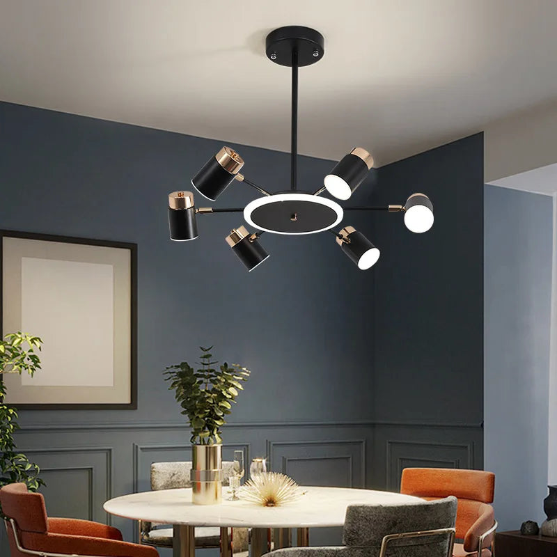 lustre led rotatif en métal pour éclairage de restaurant - vue 4 sur 11
