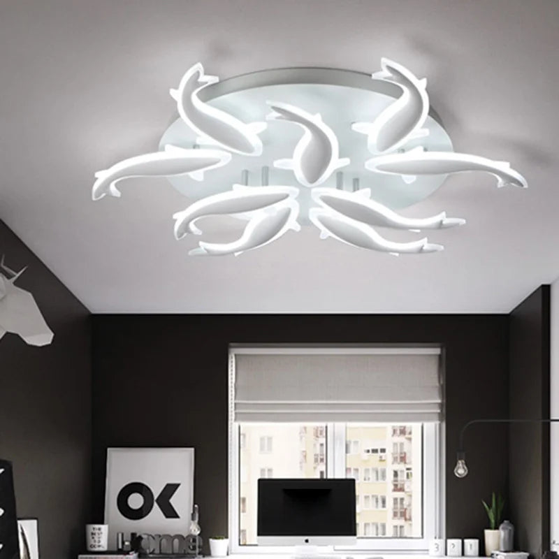 plafonnier led moderne en métal et acrylique pour intérieur - vue 5 sur 11