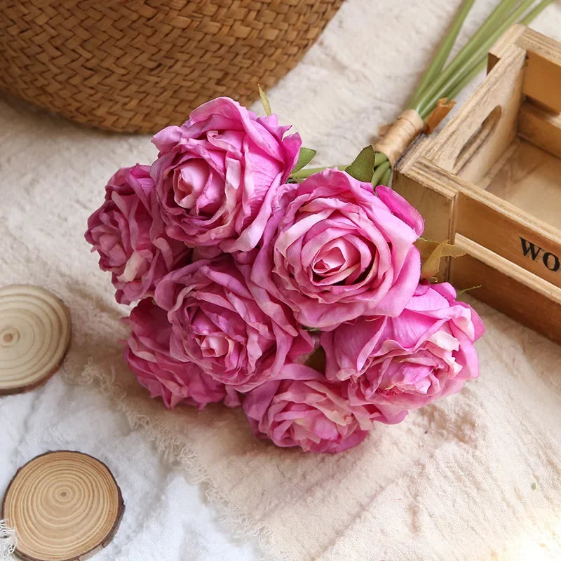 bouquet de roses artificielles pour décoration et photographie - vue 11 sur 13