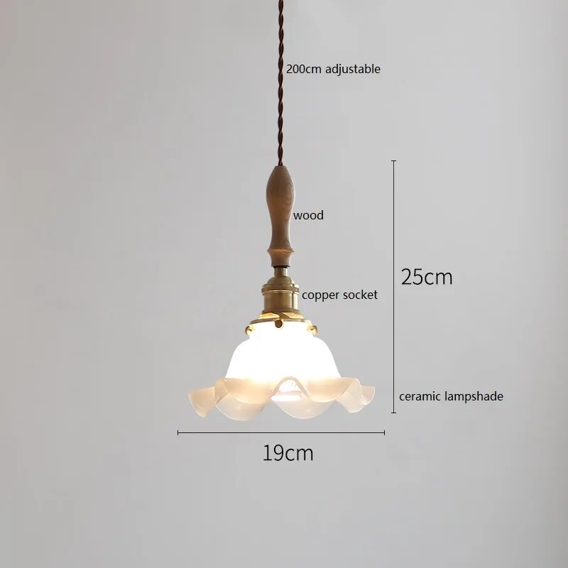 Design-Pendelleuchte LED Schmetterling Keramik und Holz - vue 23 sur 30