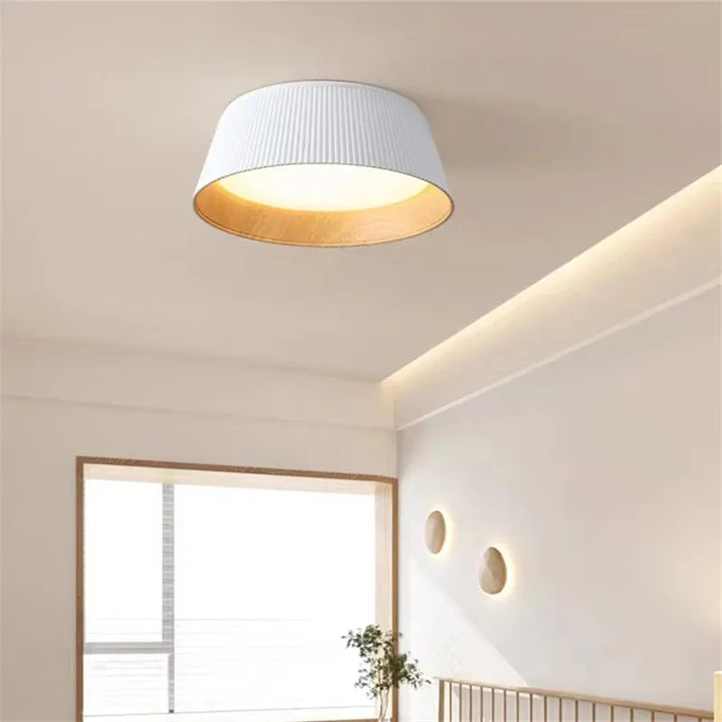 plafonnier rond en bois wabi sabi design minimaliste pour intérieur - vue 5 sur 10