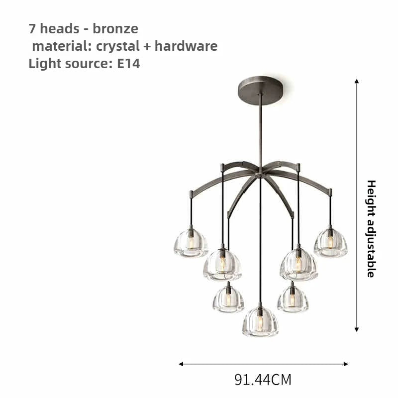 lustre moderne en cristal géométrique pour intérieur luxueux - vue 12 sur 14