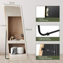 Full Length Mirror 162x53cm Full Body Mirror Rectangle Free Standing Wall Mounted Leaning Hanging Floor Mirrors, Black/Gold