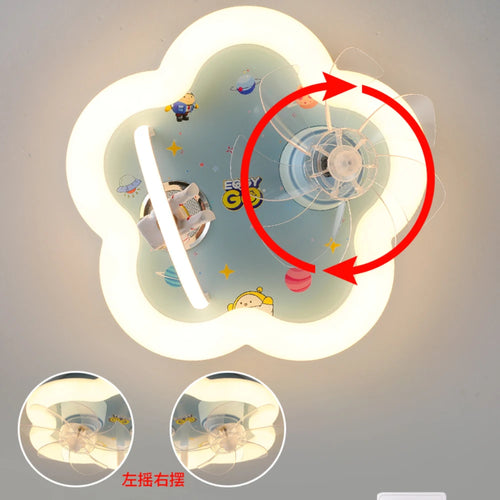 plafonnier led astronaute avec ventilateur et musique bluetooth