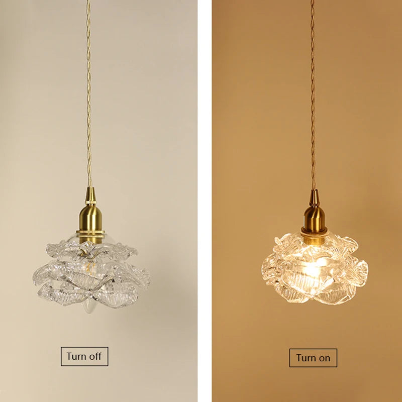 Romantischer Vintage-Glaskronleuchter für elegantes Ambiente - vue 6 sur 8