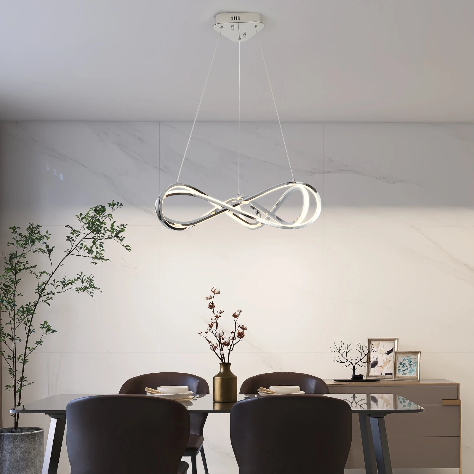 suspension design moderne avec télécommande et courbes élégantes - vue 4 sur 12