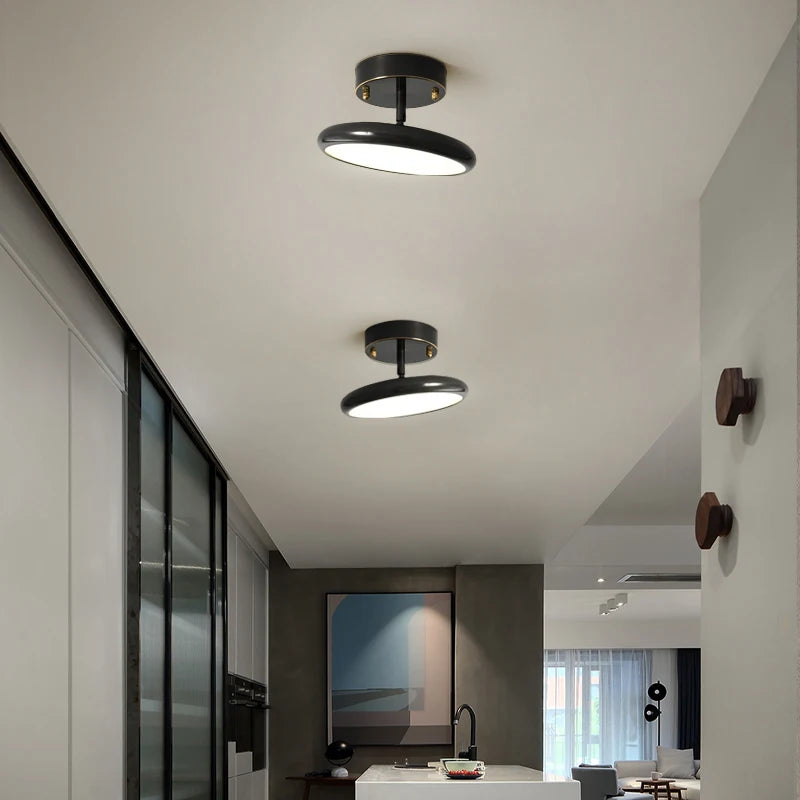 plafonnier moderne en cuivre noir design rond pour intérieur - vue 4 sur 8