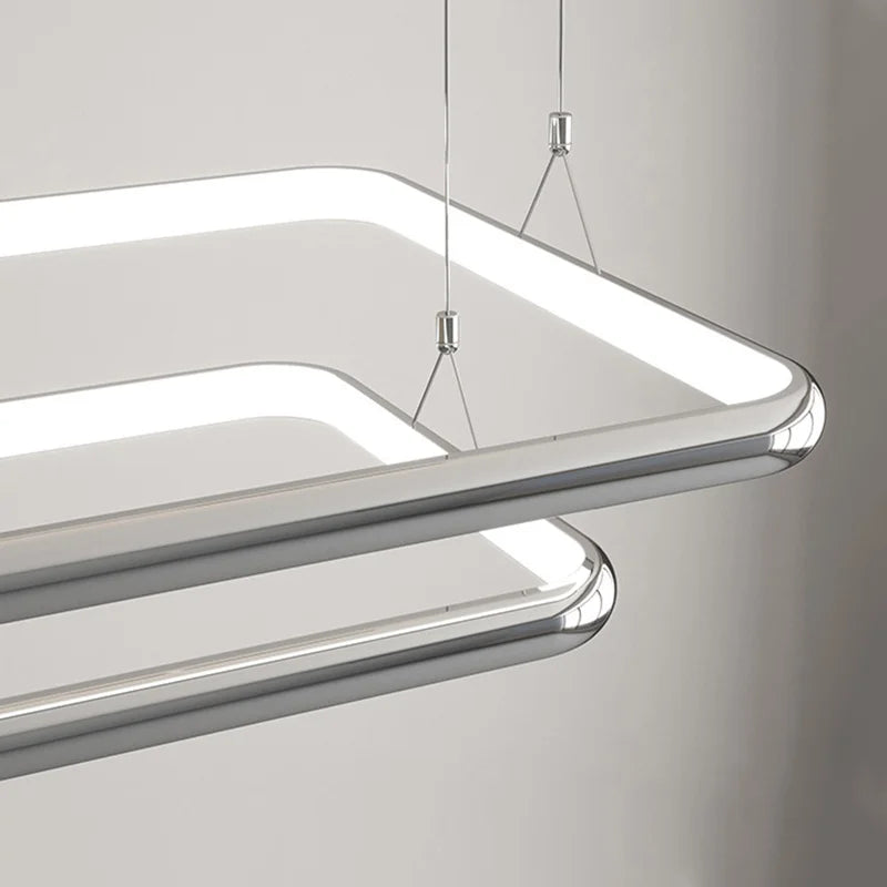 lustre moderne led suspension carrée perle pour maison - vue 7 sur 12