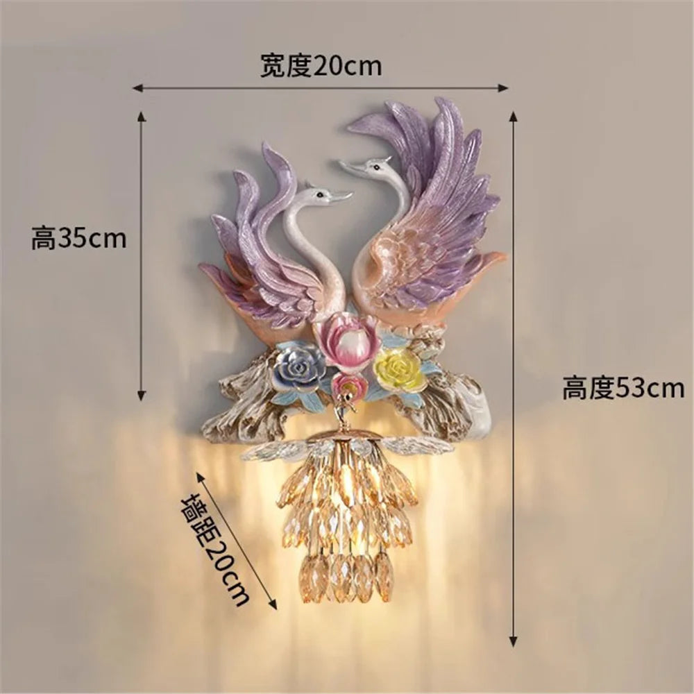applique murale led en résine cygne décoration créative et moderne - vue 9 sur 10