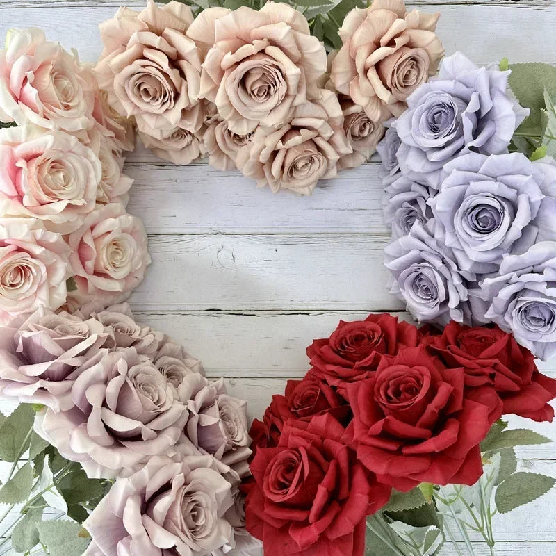 bouquet de roses artificielles en soie pour décoration festive - vue 5 sur 15