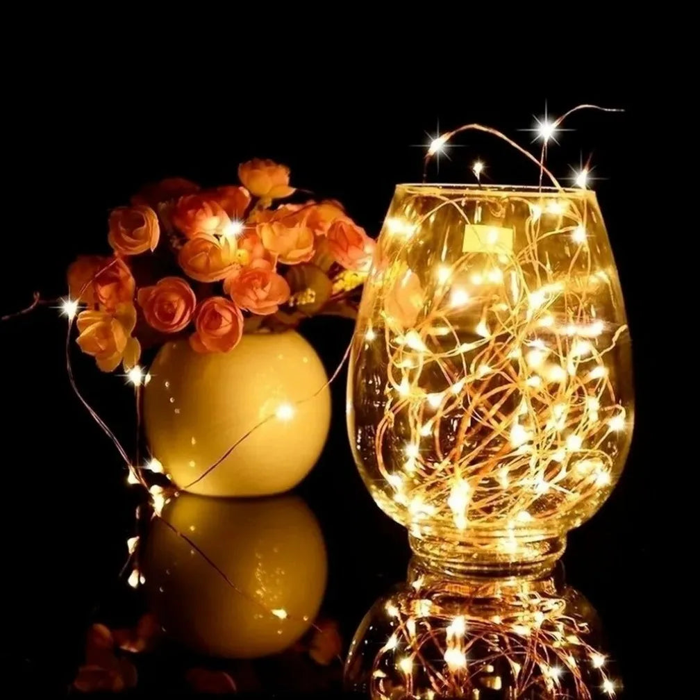 guirlande lumineuse led étanche en cuivre pour décorations festives - vue 5 sur 15