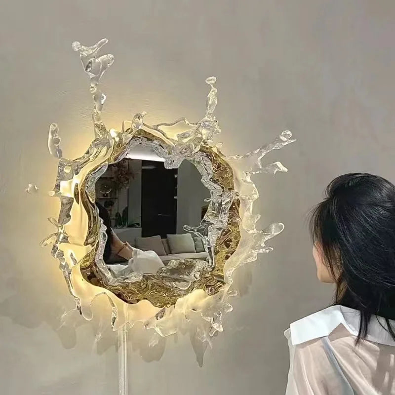 miroir goutte eau vaporisateur éclairage ambiance
