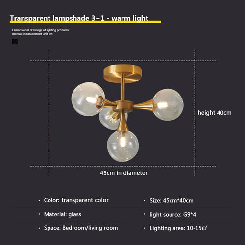lustre moderne en verre pour un éclairage décoratif intérieur - vue 11 sur 24