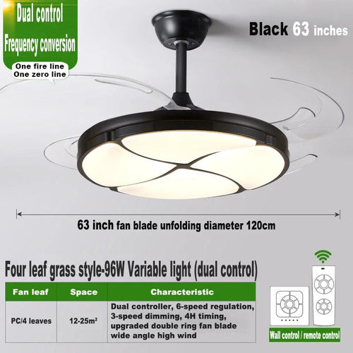 Moderner, leiser Deckenventilator mit integrierter LED-Leuchte - vue 13 sur 12
