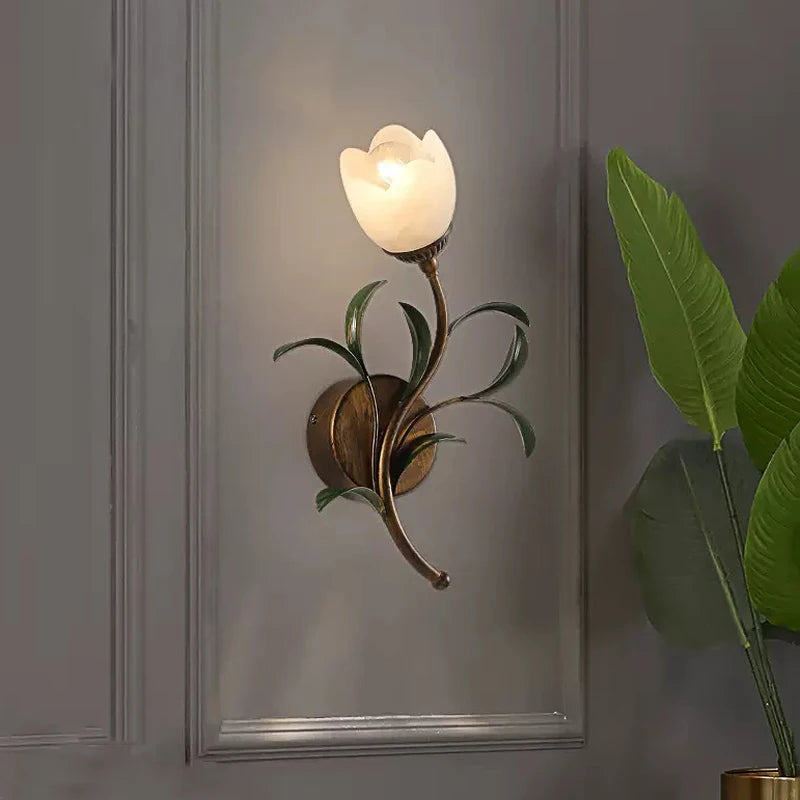 applique murale romantique pastorale française en forme de branche - vue 5 sur 8