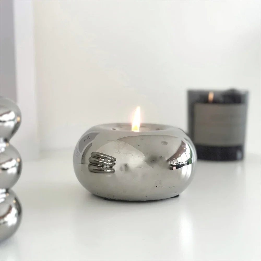 bougeoir circulaire en céramique pour décoration moderne et cadeaux - vue 6 sur 8
