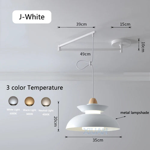 Moderne LED-Pendelleuchte mit schwenkbarem Arm - vue 17 sur 30