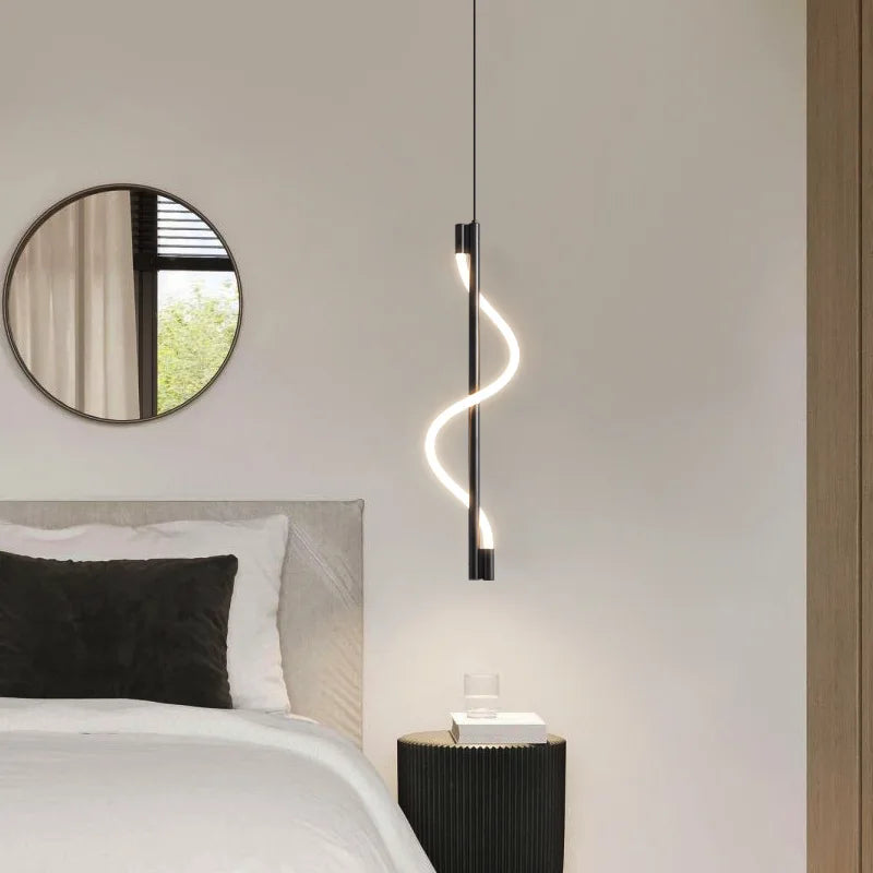 suspension en spirale luxe avec télécommande gradation led - vue 4 sur 8