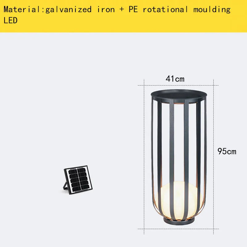 Solar-Stehleuchte im modernen Stil mit Acrylkugel und Metallstecker - vue 13 sur 18