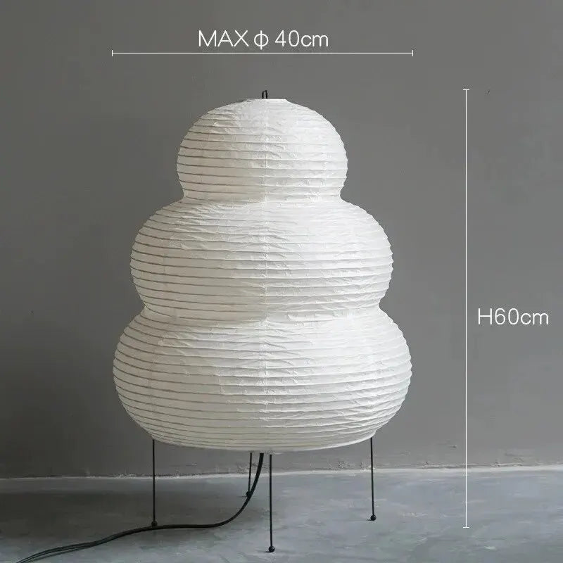 Japanese-style LED Rice Paper Table Lamp, Noguchi Three-tone Light Eye Protection Japanese Lamp, Living Room, Hotel Bedroom, Bed - vue 5 sur 7