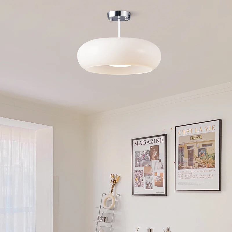 plafonnier moderne nordique en verre led iwhd - vue 5 sur 20