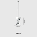 suspension design led art déco en or chromé pour intérieur élégant