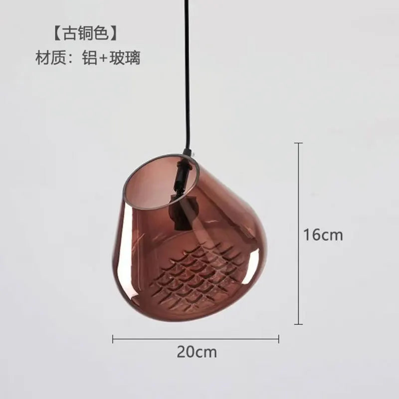lustre en verre design pour cuisine bar et restaurant - vue 12 sur 13